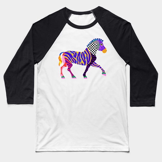 Geometrical Zebra ? Baseball T-Shirt by maddula